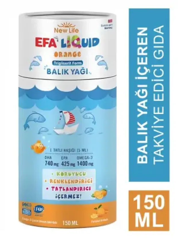 New Life EFA Liquid Orange Balık Yağı 150ml