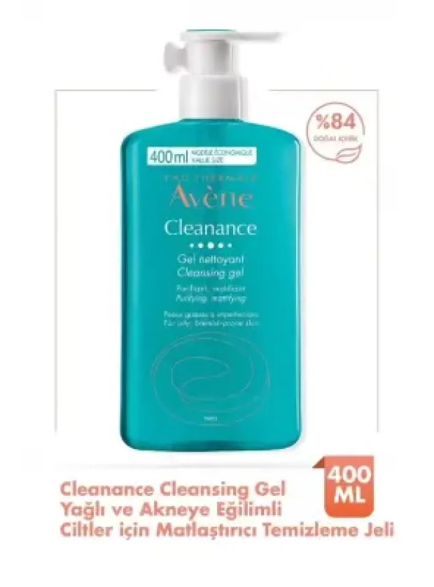 Avene Cleanance Yağlı ve Akneye Eğilimli Ciltler için Matlaştırıcı Temizleme Jeli 400 ml