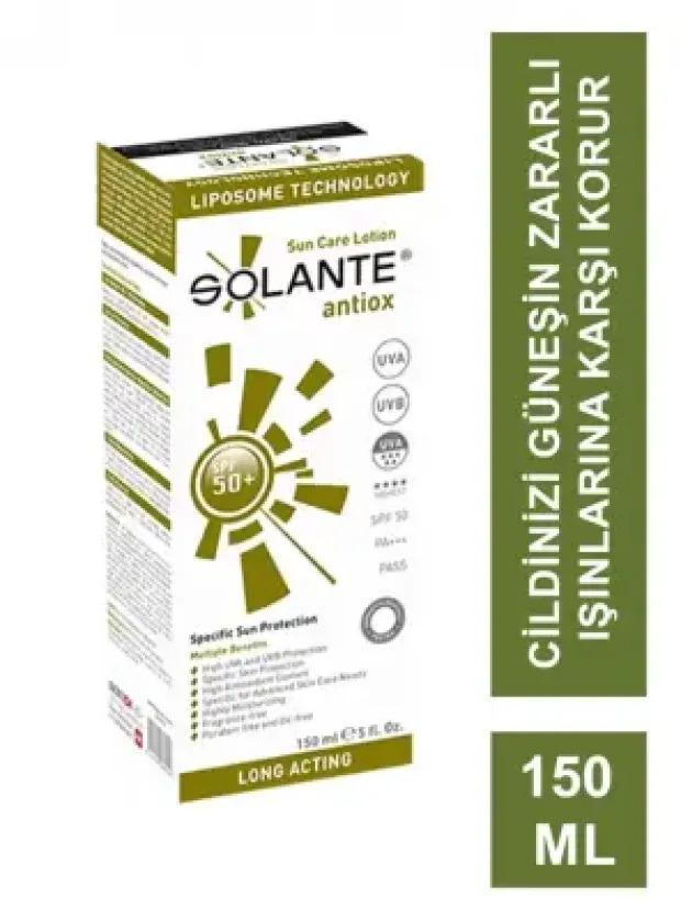 Solante Antiox Spf 50+ Sun Care Lotion 150 ml  Antioksidan-Antiaging Güneş Losyonu