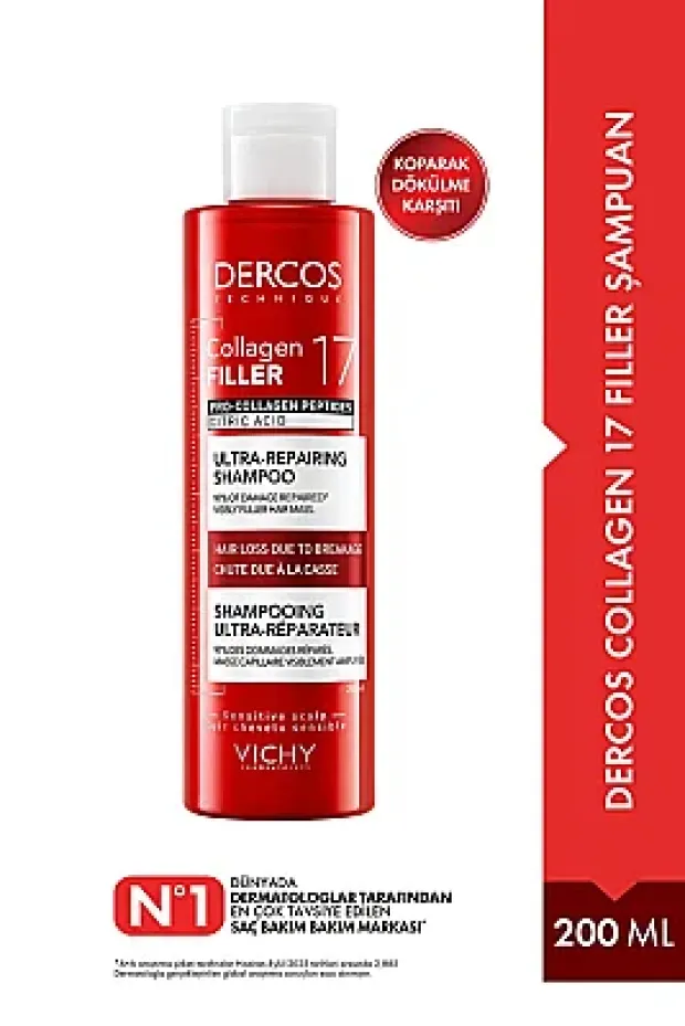 Vichy  Dercos Collagen 17 Dolgu Şampuanı 200 ml