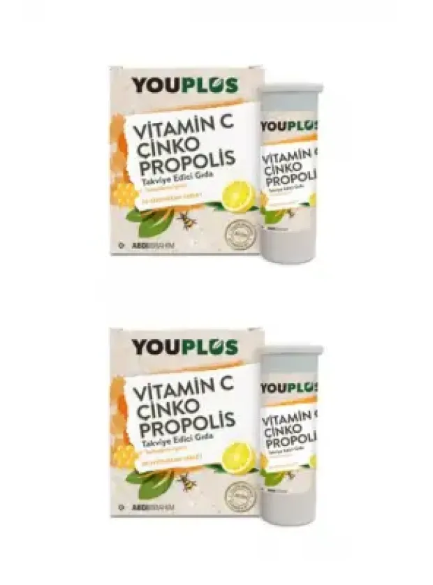 Youplus Vitamin C Çinko Propolis 20 Efervesan Tablet x 2 ADET