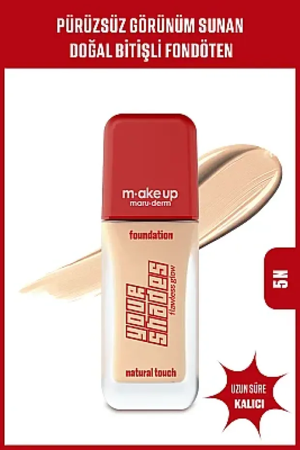 Maruderm Pürüzsüz Görünüm Sağlayan Yarı Mat Bitişli Uzun Süre Kalıcı Fondöten 5N 30 ml