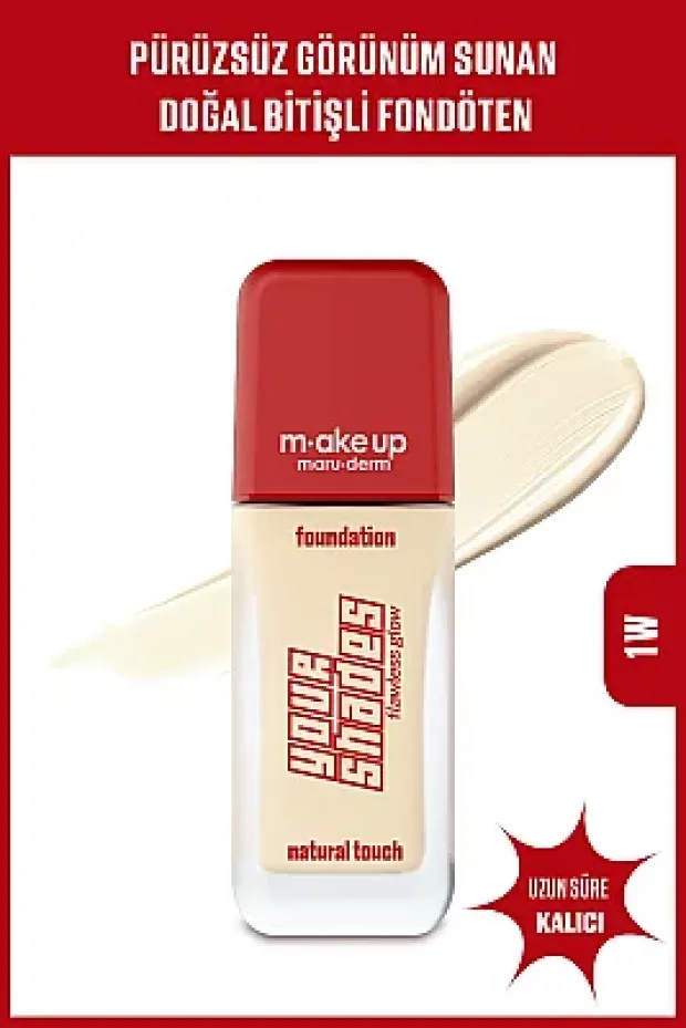 Maruderm Pürüzsüz Görünüm Sağlayan Yarı Mat Bitişli Uzun Süre Kalıcı Fondöten 1W 30 ml