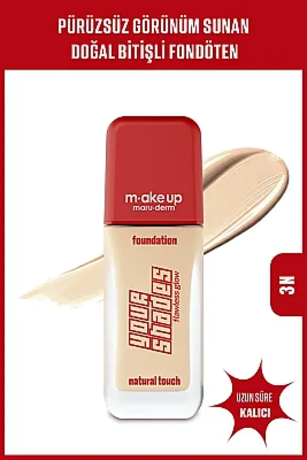Maruderm Pürüzsüz Görünüm Sağlayan Yarı Mat Bitişli Uzun Süre Kalıcı Fondöten 3N 30 ml