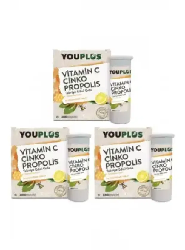 Youplus Vitamin C Çinko Propolis 20 Efervesan Tablet x 3 Adet