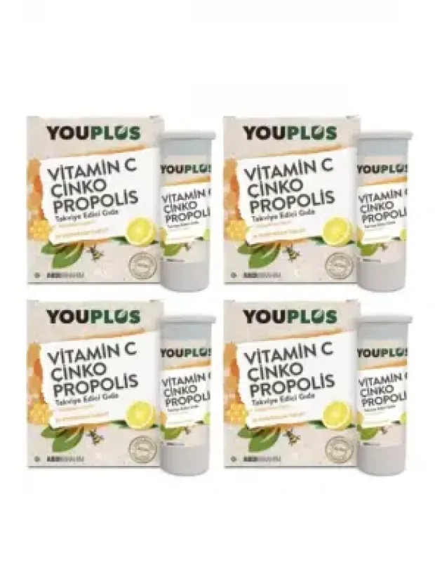 Youplus Vitamin C Çinko Propolis 20 Efervesan Tablet X 4 ADET