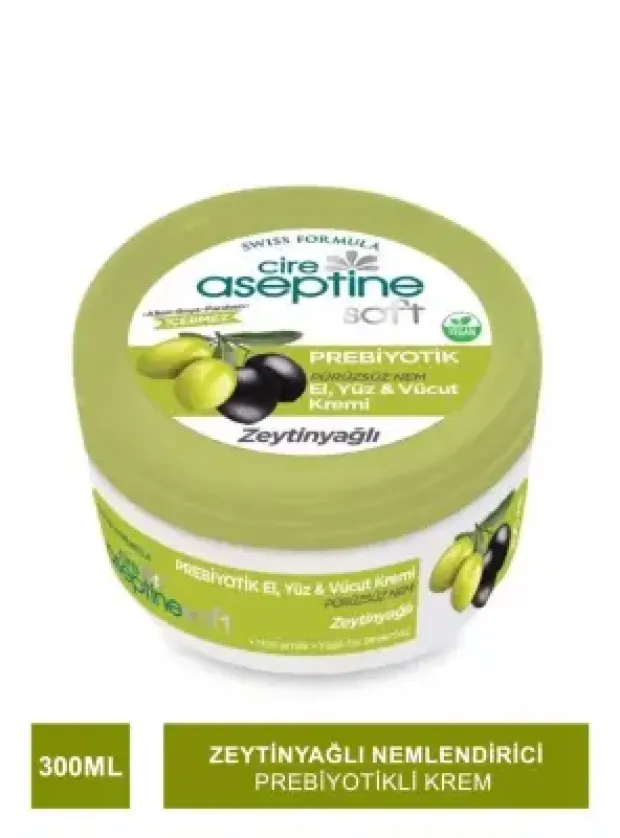 Cire Aseptine Soft Zeytinyağlı Nemlendirici Pürüzsüzleştirici Prebiyotikli Krem 300 ml