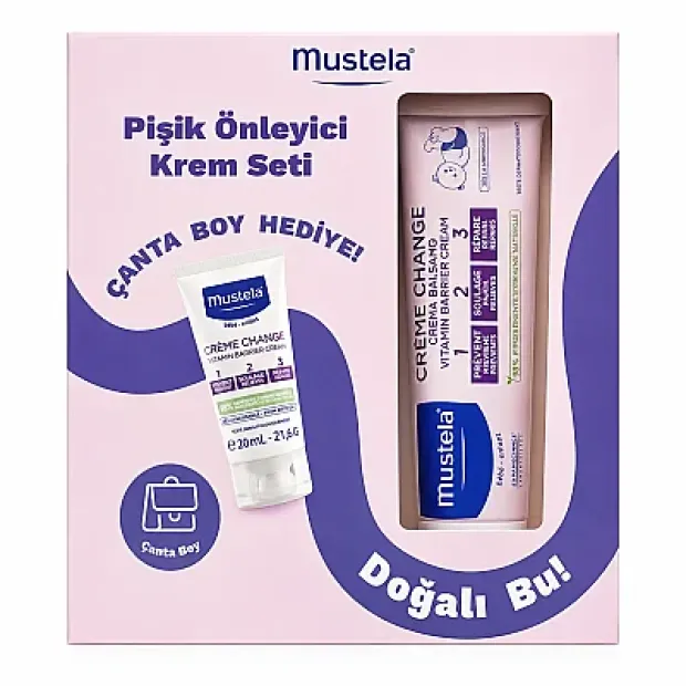 Mustela Vitamin Barrier 1-2-3 100 ml Pişik Kremi Çanta Boy Hediyeli Krem Seti