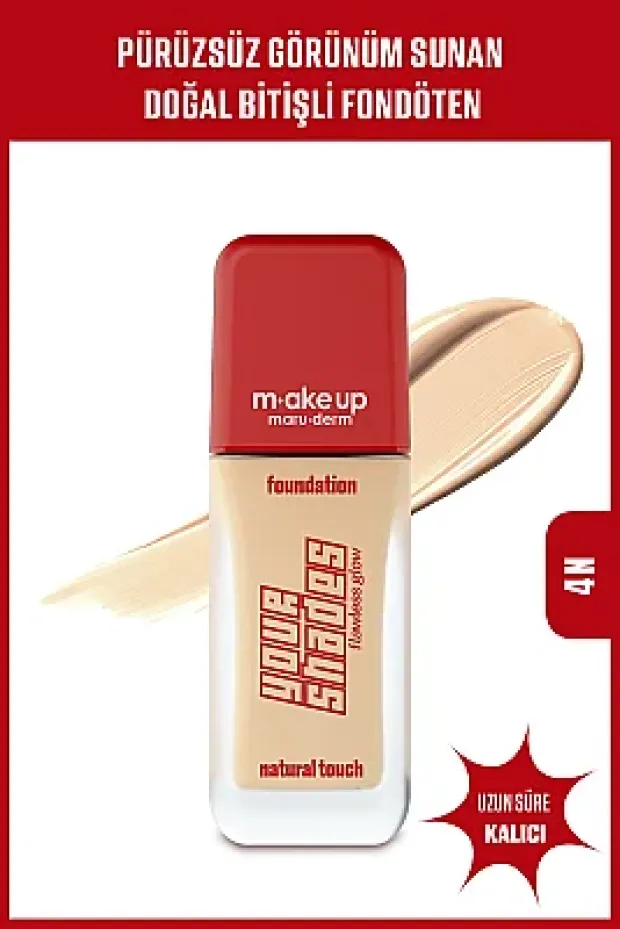 Maruderm Pürüzsüz Görünüm Sağlayan Yarı Mat Bitişli Uzun Süre Kalıcı Fondöten 4N 30 ml