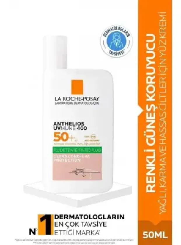 OUTLET - La Roche Posay Anthelios Uvmune 400 Spf50+ Oil Control Fluid Renkli Yüz Güneş Kremi 50 ml