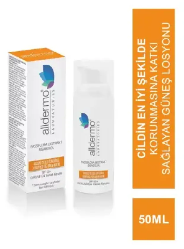 Alldermo Hassas Ciltler için Güneş Koruyucu Yüz Bakım Kremi SPF50+ 50 ml