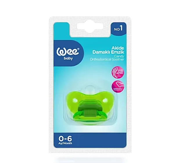 Wee Baby 111 Akide Gövdeli Damaklı Emzik No:1 - Mavi - Yeşil