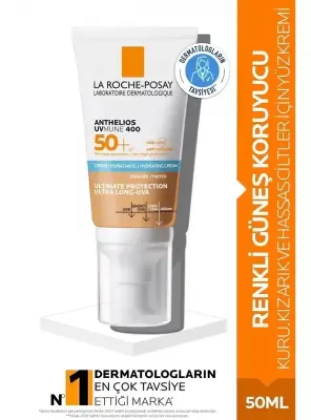 OUTLET - La Roche Posay Anthelios Uvmune 400 Spf 50+ Hydrating Tinted Renkli Güneş Koruyucu Cream 50 ml