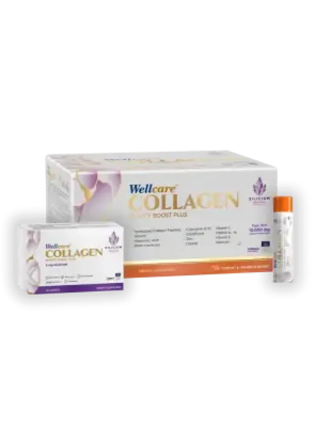 OUTLE - Wellcare Collagen Beauty Boost Plus - Frenk Üzümü & Portakal Aromalı - 10.000 mg Likit Form 40mlx30Shot & 30 Kapsül