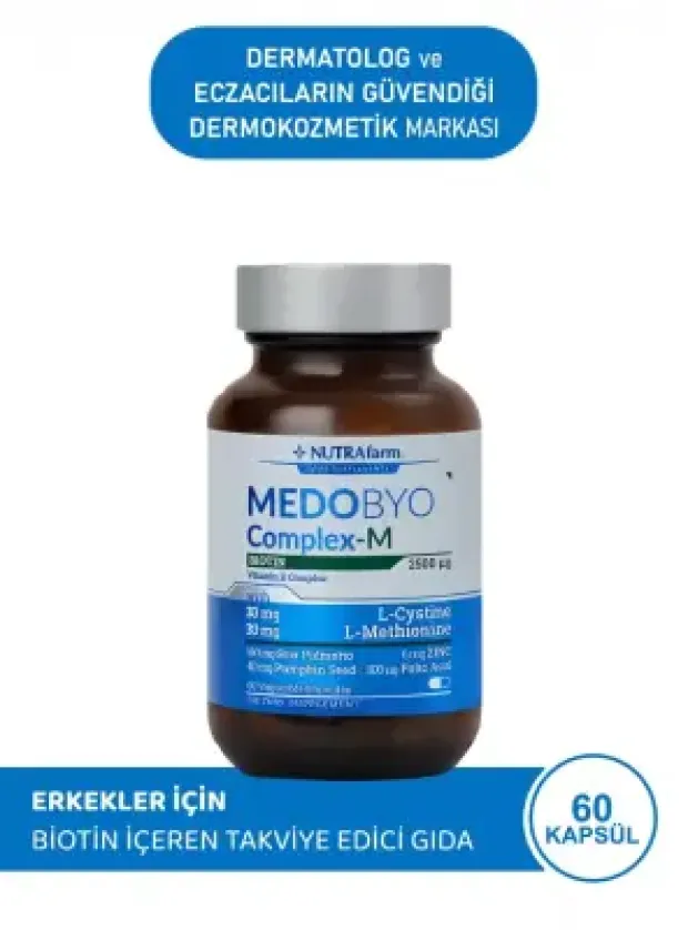 Dermoskin NutraFarm Medobyocomplex-M Biotin 60 Kapsül