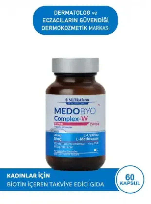 Dermoskin NutraFarm Medobyocomplex-W Biotin 60 Kapsül