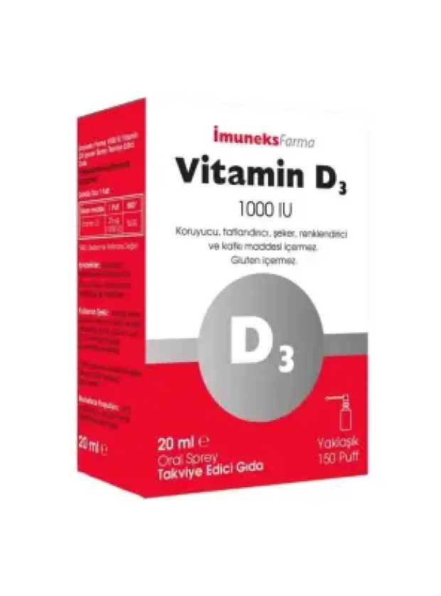 İmuneks Vitamin D3 1000 IU Sprey 20 ml