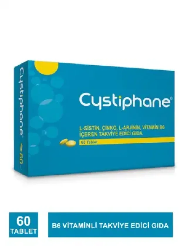 Biorga Cystiphane L-Sistin, Çinko, L-Arjinin, Vitamin B6 içeren Takviye Edici Gıda 60 Tablet