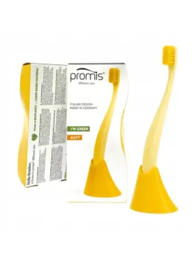 Promis Biplastic Single Diş Fırçası 6750 - Soft - Yellow - Tutucu Hediyeli