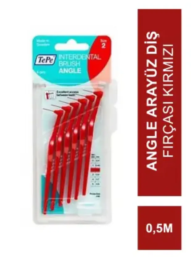 TEPE  İnterdental Brush Angle Arayüz Fırçası Kırmızı 0.5 mm 6 lı