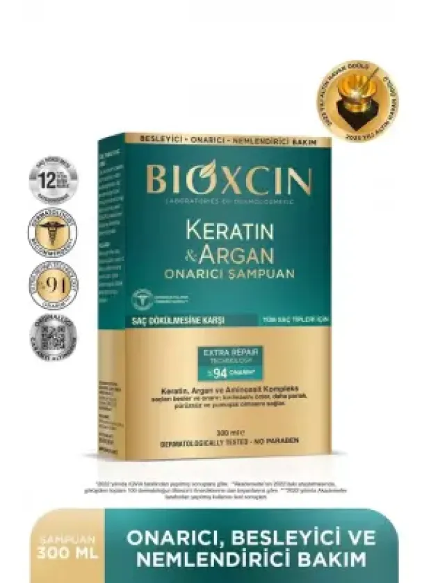 Bioxcin Keratin & Argan Onarıcı Şampuan 300 ml