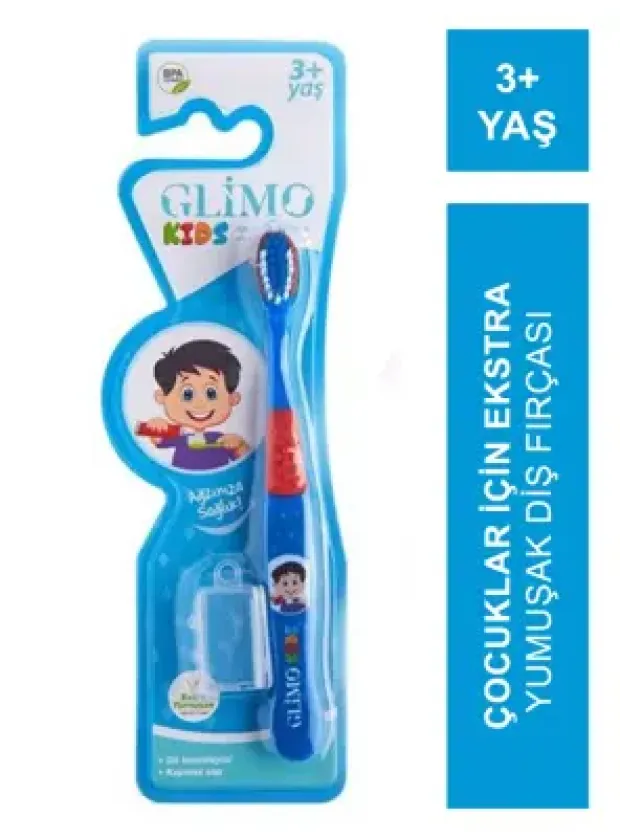 Glimo Kids Ekstra Yumuşak Diş Fırçası 3+ Yaş - Mavi -