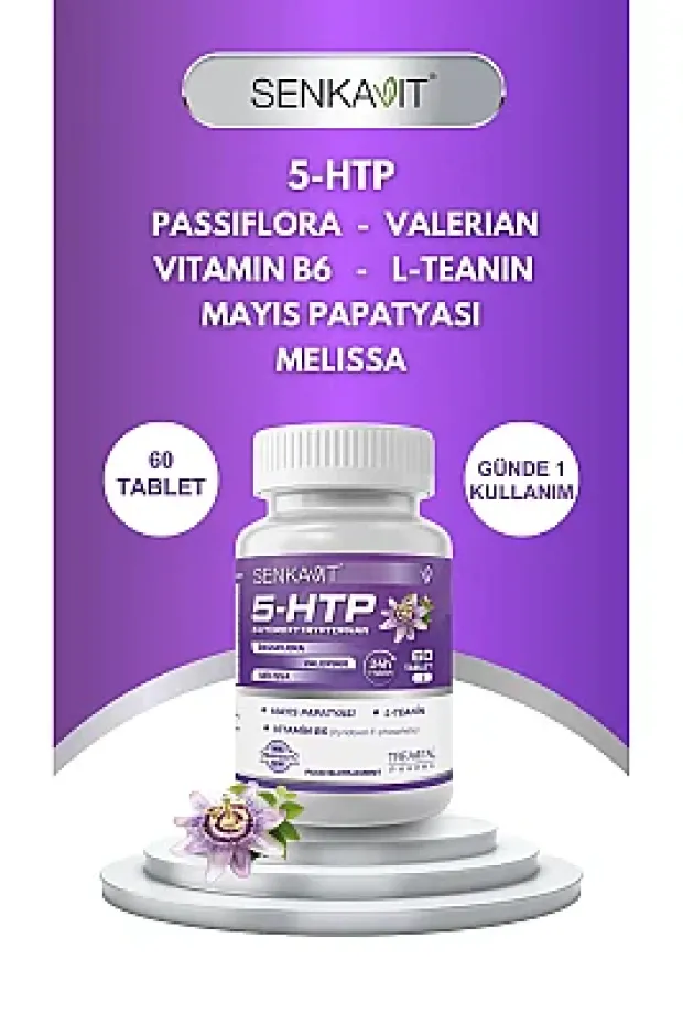 Senkavit 5 HTP, Valeriana, Melisa, L-Teanin ve Vitamin B6 içeren 60 Lı Tablet