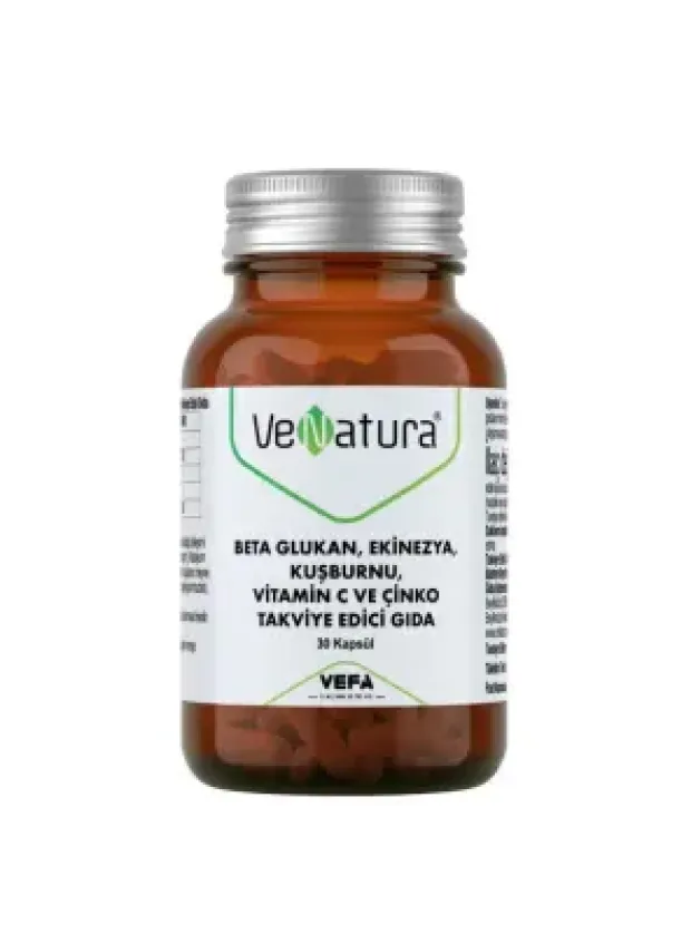 VeNatura Beta Glukan, Ekinezya, Kuşburnu, Vitamin C ve Çinko 30 Kapsül