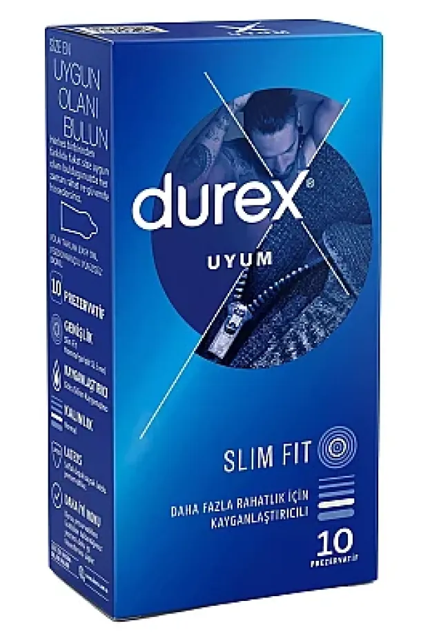 Durex Prezervatif Slim Fit Uyum 10lu