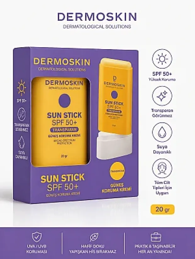 Dermoskin Sun Stick  SPF50+ 20gr Transparan Güneş Koruma Kremi