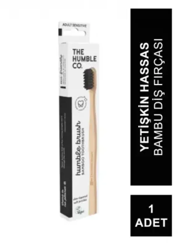 Humble Brush Ekolojik Bambu Hassas Diş Fırçası, Yetişkin, Siyah