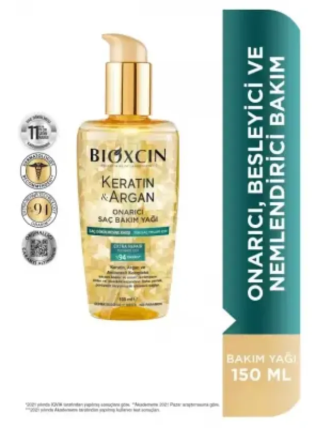 Bioxcin Keratin & Argan Onarıcı Saç Bakım Yağı 150 ml