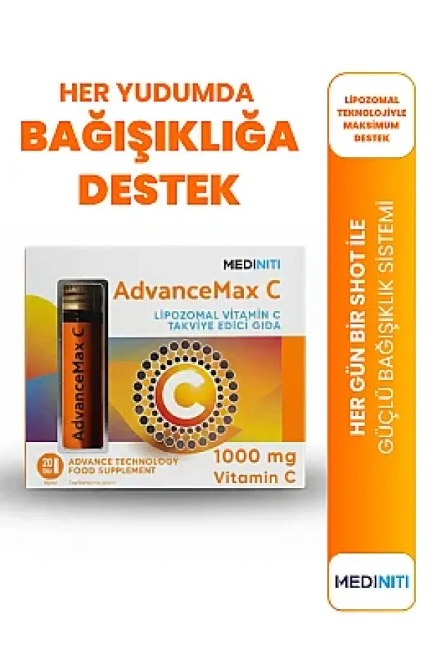 AdvanceMax Lipozomal C Vitamini 1000 Mg - Direkt Içilebilir 20 Sıvı Shot Şişe