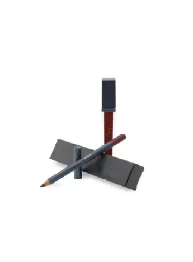 Aden Liquid Lipstick + Lipliner Pencil Set - 23 Currant -