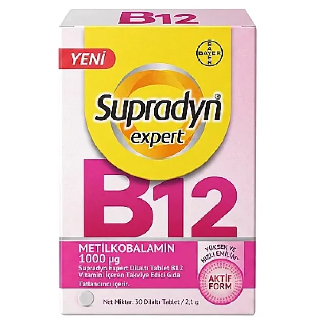 Supradyn Expert B12 Metilkobalamin 1000 mcg 30 Dilantı Tablet