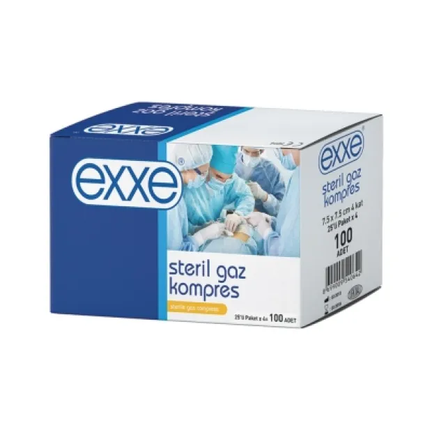 Exxe Gaz Kompres 7,5x7,5 cm 5x20 Paket - 100lü
