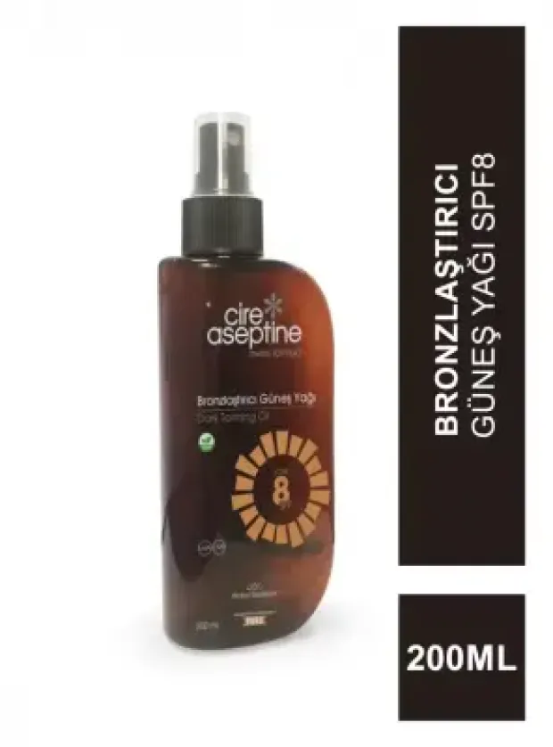 Cire Aseptine Bronzlaştırıcı Güneş Yağı Spf8 200 ml