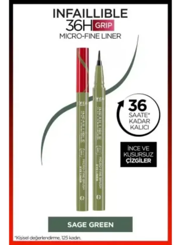 Loreal Paris Infaillible 36H Grip Micro Fine Eyeliner 05 SAGE GREEN -Yeşil-