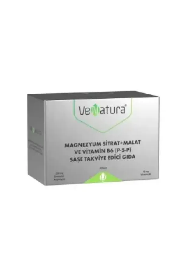 Venatura Magnezyum Sitrat+Malat ve Vitamin B6 (P5P) 30 Saşe