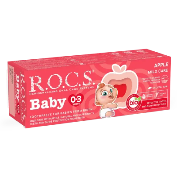 Rocs Baby Elma Püresi Tadında 0-3 Yaş Diş Macunu 45 gr
