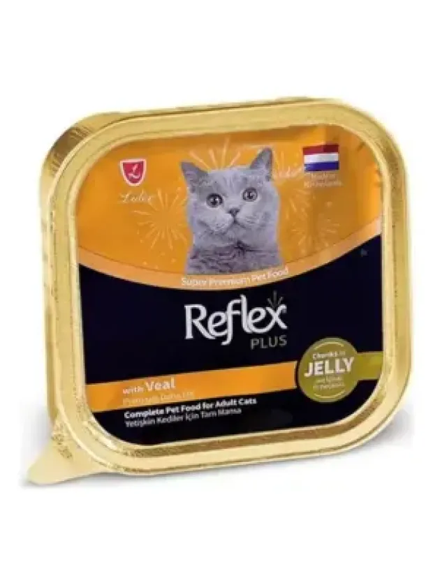 Reflex Plus Jöle İçinde Et Parçacıklı Dana Etli Yetişkin Kedi Maması 85 G