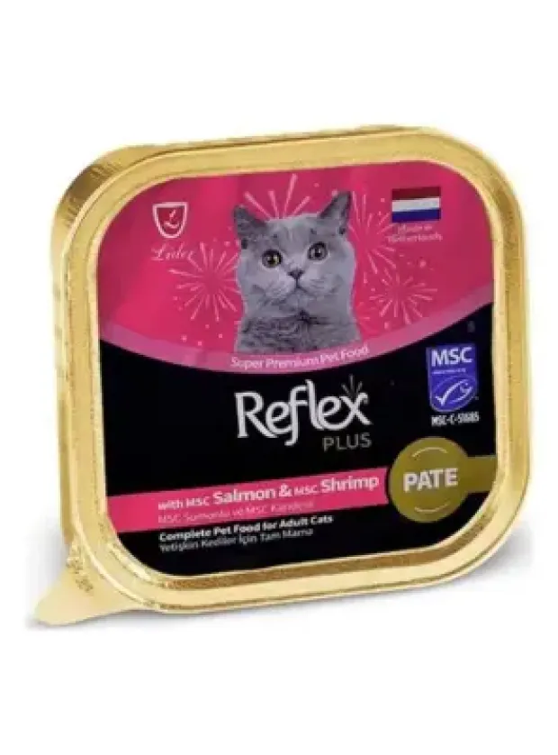 Reflex Plus Pate Msc Somonlu Ve Msc Karidesli Yetişkin Kedi Maması 85 G