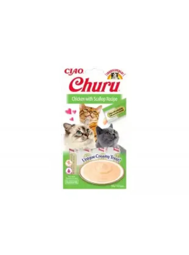 Churu Cream Tavuklu ve Deniz Taraklı Kedi Ödül Kreması 4x14 GR.