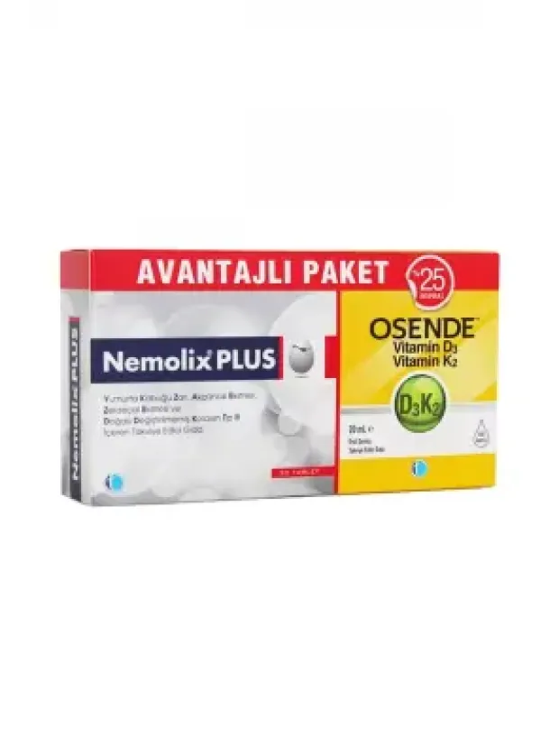 Tab İlaç Nemolix Plus 30 Tablet + Osende D3K2 20ml Damla | Avantajlı Paket