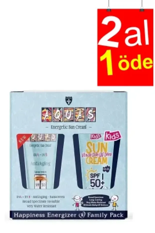 Aquas Güneş Kremi Spf50+ 2'li Aile Paketi - 2AL1ÖDE