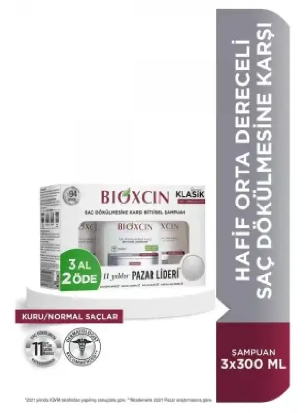 Bioxcin Klasik Şampuan Kuru-Normal Saçlar 3 al 2 öde