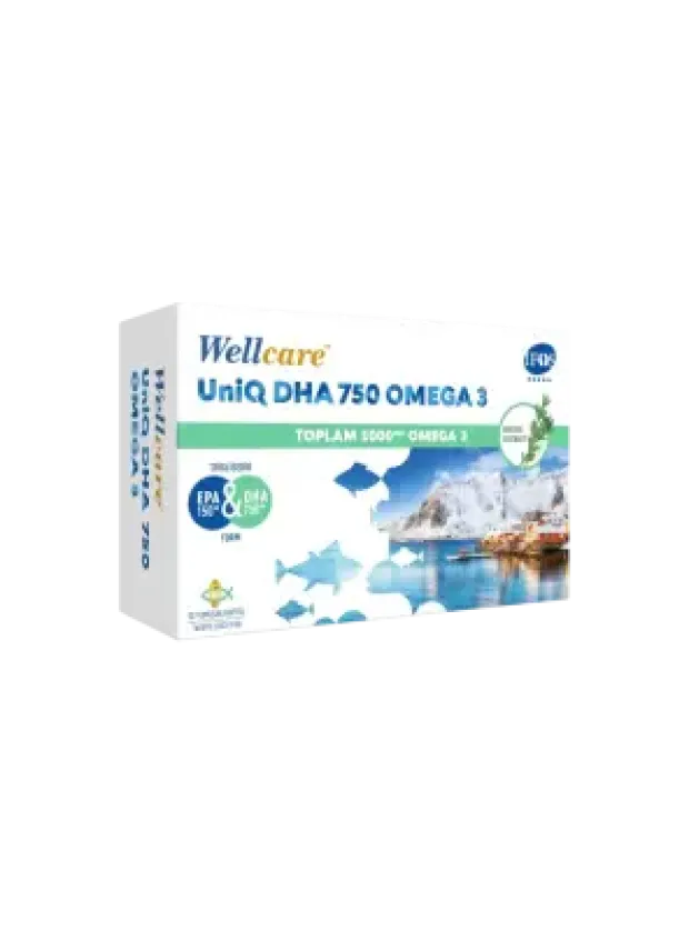 Wellcare UniQ DHA 750 Omega 3 1000mg Balık Yağı 30 Kapsül