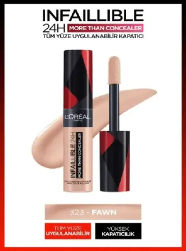 Loreal Paris Infaillible 24H Tüm Yüze Uygulanabilir Kapatıcı -  323 Fawn/Cham 11ml