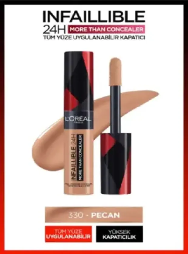 Loreal Paris Infaillible 24H Tüm Yüze Uygulanabilir Kapatıcı -  330 Pecan/Pac 11ml