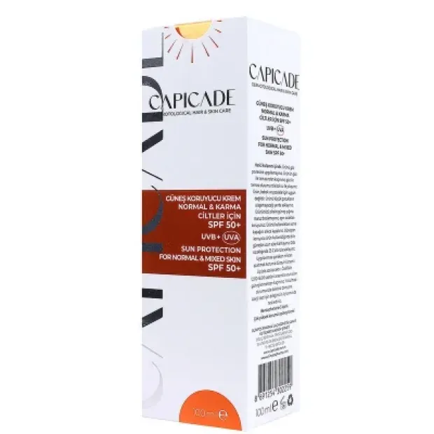 Capicade Güneş Koruyucu Krem Spf 50+ Normal & Karma Cilt 100 ml